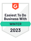 G2 price badge G2 price badge for price "Easiest to do business with - Winter 2023"