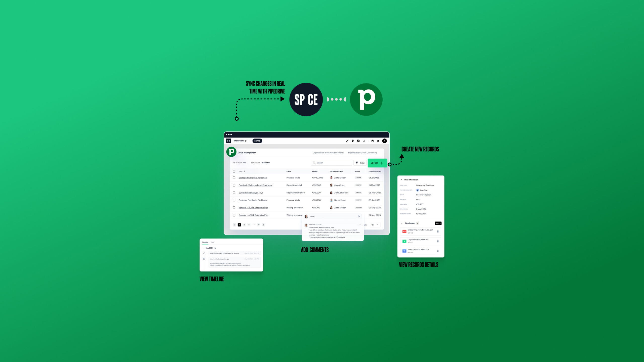 Pipedrive CRM integration SP CE Partner Portal